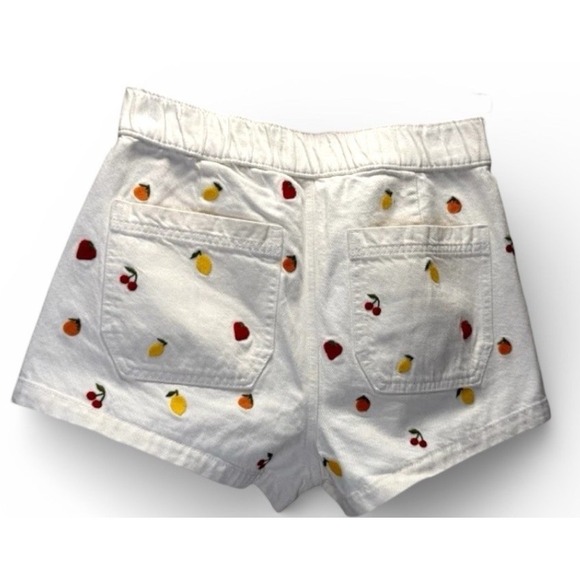 PacSun White Mini Fruit Citrus Berry Print Denim Shorts Women's Sz M Cottagecore - Picture 2 of 6